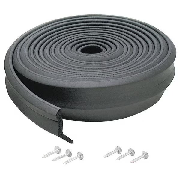 0 Bottom Garage Door Sealer, 1 in Thick, 9 ft L, EPDM Rubber, Black, M-D, Mfr#: 3723